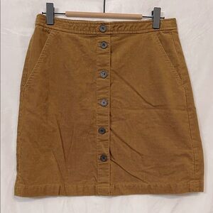 Fall 🍁 J Crew Factory Cute Caramel Button Corduroy Skirt w/ Lining & Pockets